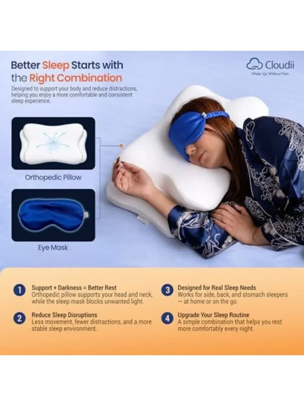 Cervical Neck Pillow for Side Sleepers - Ergonomic Support, Comfort & Relief